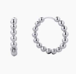 White Gold Dipped Ball Earrings (1”)