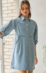 Washed Denim Shirt Dress
