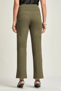 DS Magic High Slim Straight Pants-Olive