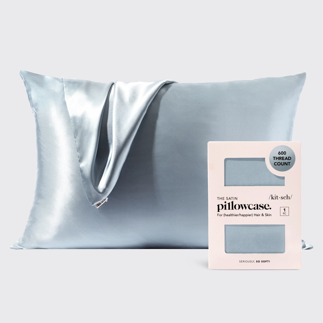 Kitsch Satin Pillowcase-Haze Blue