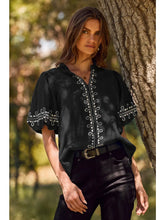 Never Enough Embroidered Bubble Sleeve Top