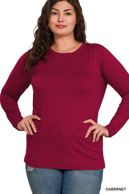 Layer It Up LS Round Neck Top - Sassy Curves