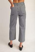 Black-White Checkered Straight Leg Pants