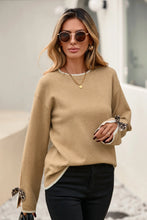 Leopard Bow Split Cuff Sweater