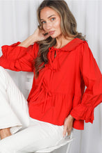 Heart On Fire Frill Collared Top