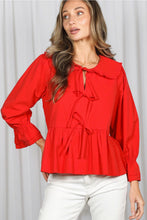 Heart On Fire Frill Collared Top