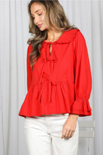 Heart On Fire Frill Collared Top