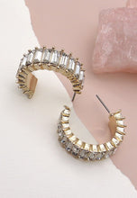 Baguette Rhinestone Hoops