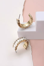 Baguette Rhinestone Hoops
