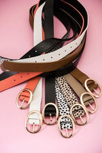 Oval Buckle Leather Belt - Brown