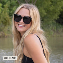 Dax Lux Black Oversized Cat Eye Sunglasses