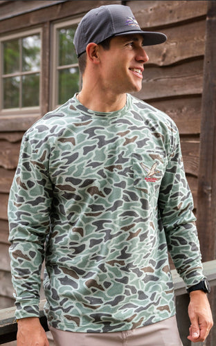 Retro Duck Camo LS Tee - Mallard Pocket