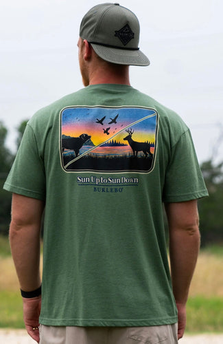 Sun Up to Sun Down Tee - Heather Olive