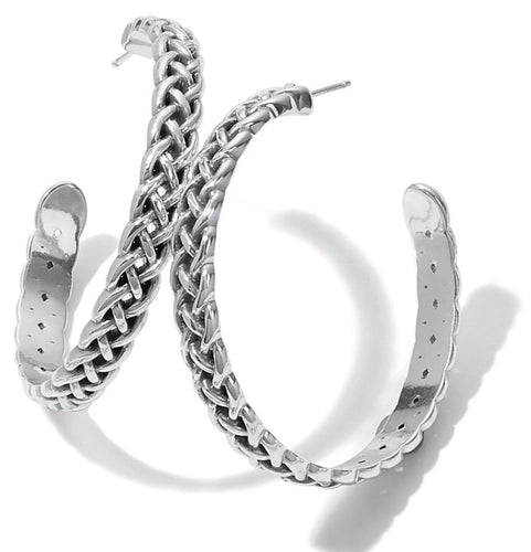 Brighton Interlok Braid Large Hoop Earrings