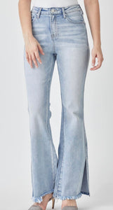 Noticed By All Slit Flare Jeans