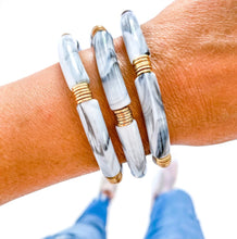 Acrylic Tube Bamboo Bracelet - Marble