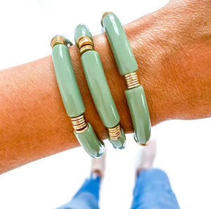 Acrylic Tube Bamboo Bracelets