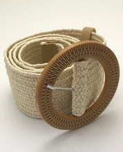 Round Buckle Straw Belt