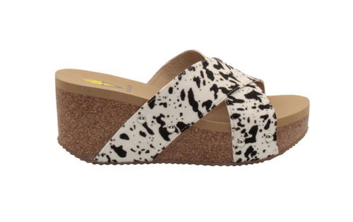 Volatile Riverside Wedge - Choc Chip Cowhide