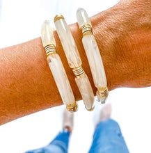 Acrylic Tube Bamboo Bracelet - Marble