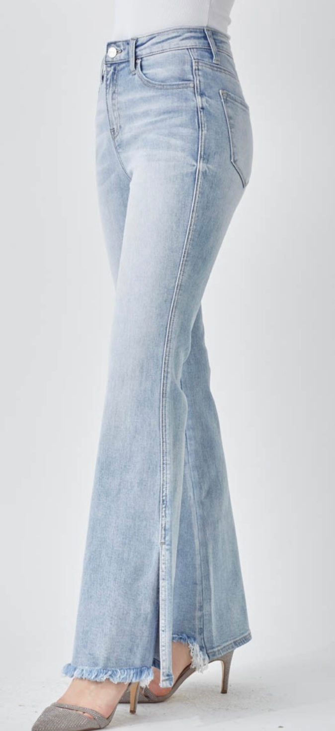 Noticed By All Slit Flare Jeans