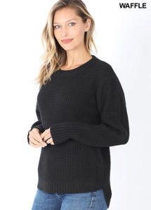 Walk with Me Waffle Sweater