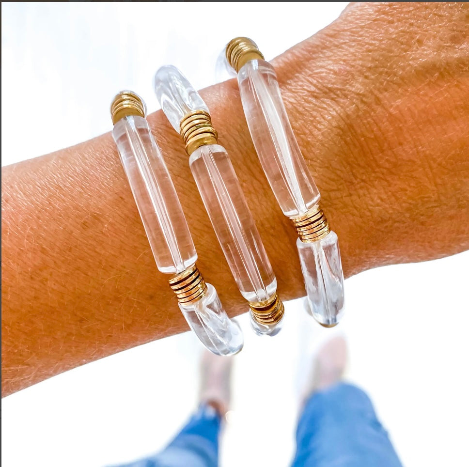 Acrylic Tube Bamboo Bracelets