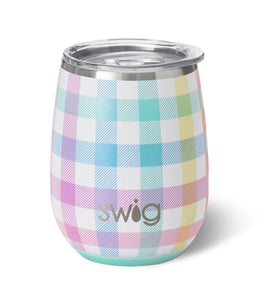 Swig Pretty In Plaid Stemless Wine Cup
