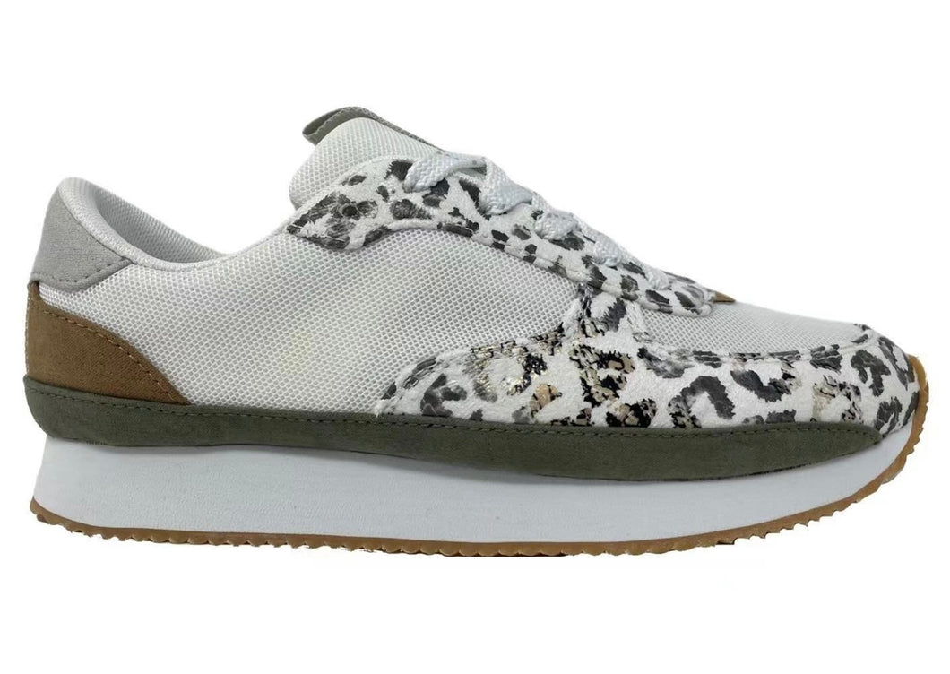 Very G Runner Tennis Shoe - Cream Leopard