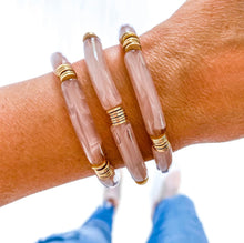 Acrylic Tube Bamboo Bracelet - Marble