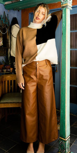 Think of Me Pleather Wide Leg Pants