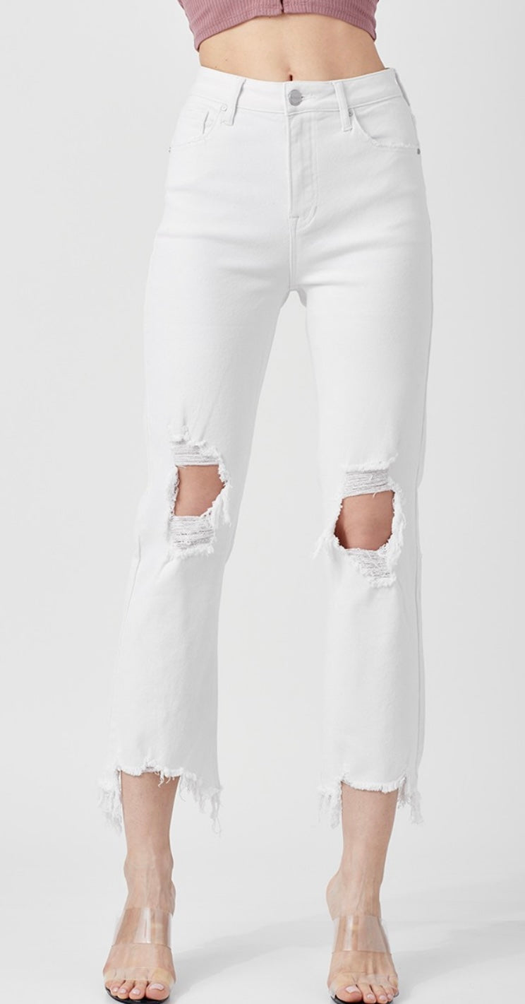 Light Up the Room High Rise Straight Crop Jeans